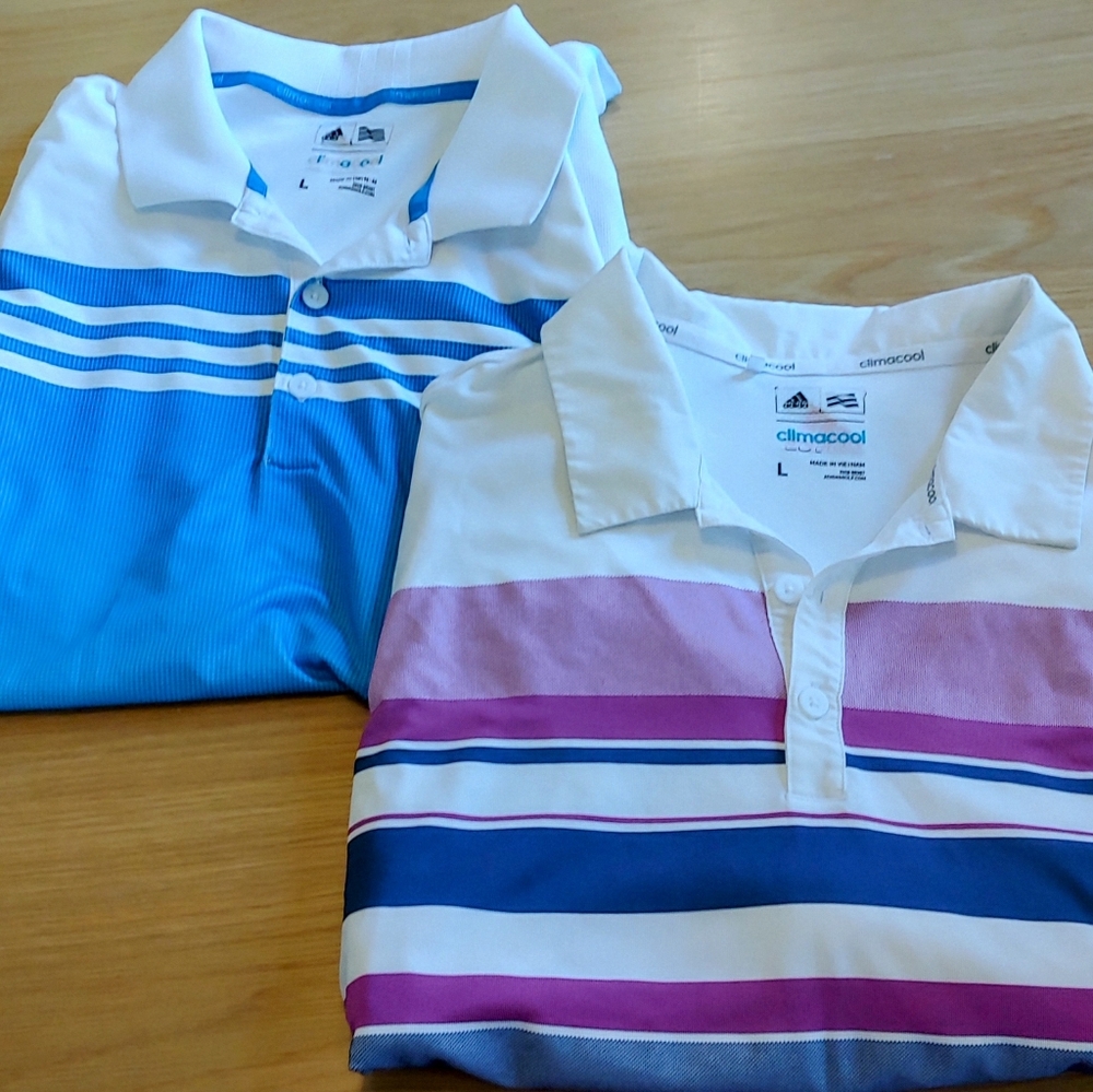 Adidas Men's Golf Polo Size L Bundle of Two